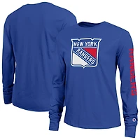 Women's Champion  Royal New York Rangers 2-Hit Long Sleeve T-Shirt