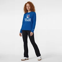 Women's Champion  Royal New York Rangers Wordmark Lockup Long Sleeve T-Shirt
