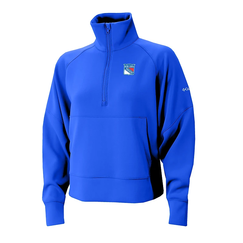 Pull Columbia bleu à demi-zip pour femme des Rangers de New York Wickhams Hills Raglan Omni-Wick