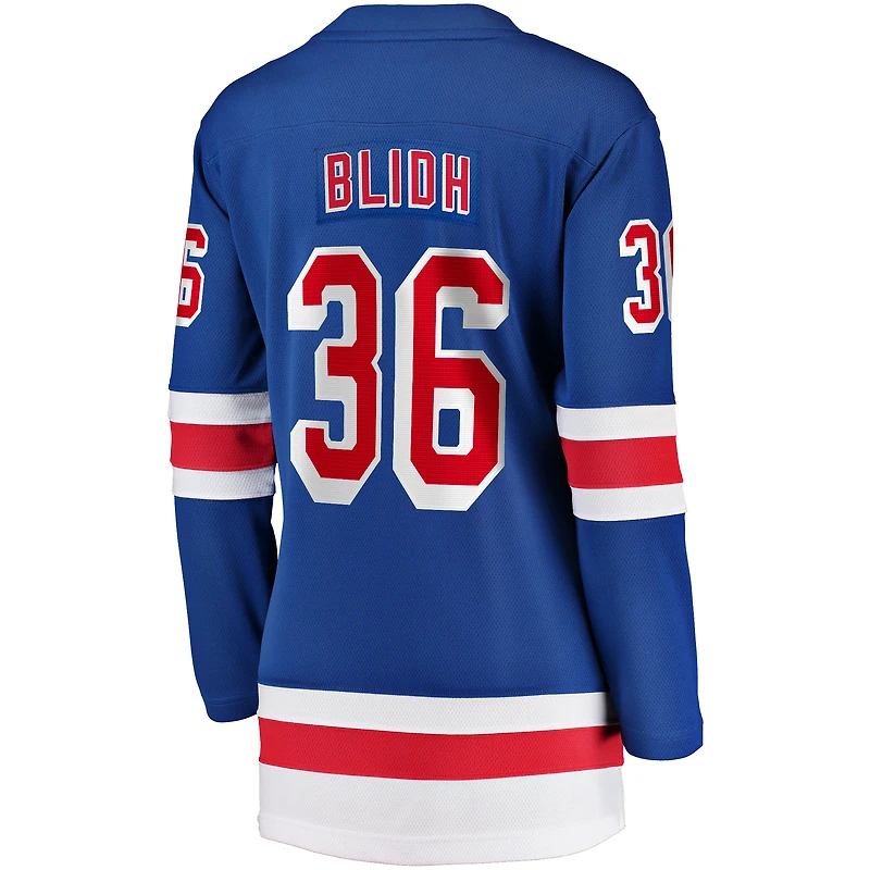 Women's Fanatics Anton Blidh Blue New York Rangers Home Breakaway Player Jersey