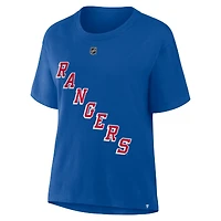T-shirt Fanatics Artemi Panarin bleu authentique des Rangers de New York pour femmes avec nom et numéro Stack