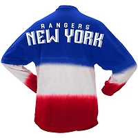 T-shirt à manches longues ombré Fanatics bleu/rouge New York Rangers pour femmes