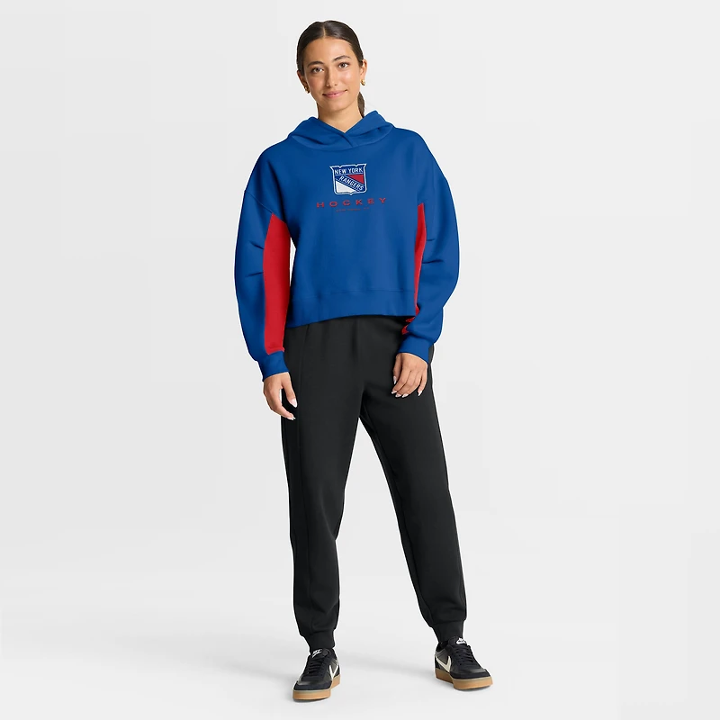 Women's Fanatics Blue New York Rangers Back Check Boxy Hoodie