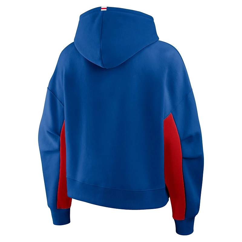 Women's Fanatics Blue New York Rangers Back Check Boxy Hoodie