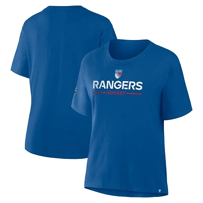 T-shirt bleu fanatiques du centenaire des Rangers de New York pour femmes