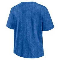 T-shirt délavé bleu fanatiques des Rangers de New York pour femme