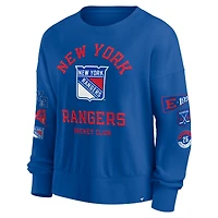 Women's Fanatics Blue New York Rangers Go Team Pullover Sweatshirt