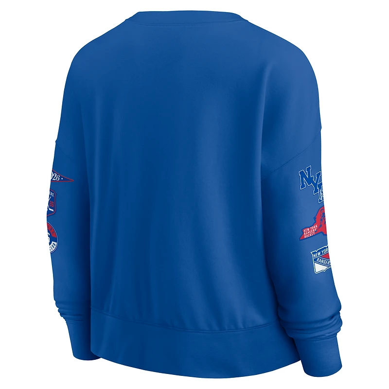 Sweat-shirt à capuche bleu fanatiques pour femme New York Rangers Go Team