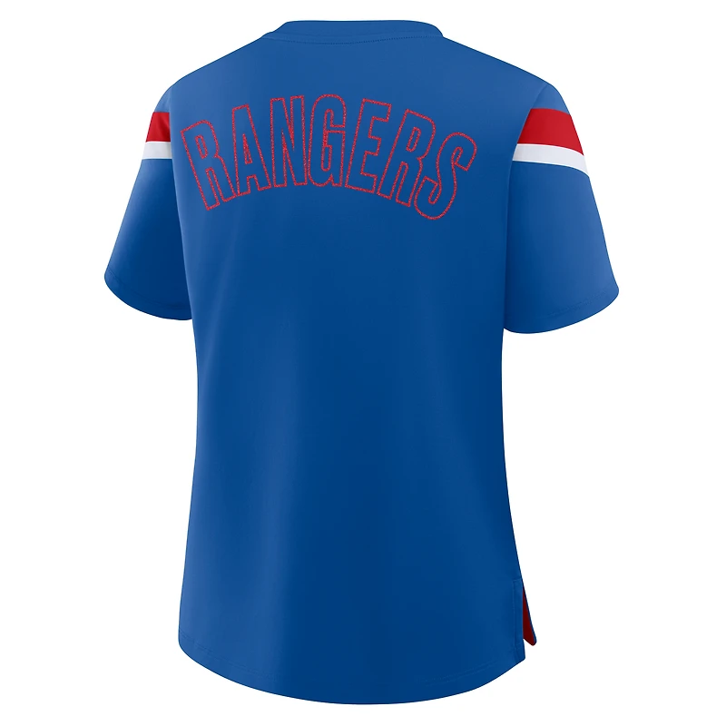 T-shirt Athena Offside bleu pour femme des New York Rangers