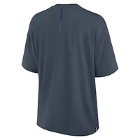 T-shirt surdimensionné bleu Fanatics pour femme des Rangers de New York, motif Raw Edge Future Ground
