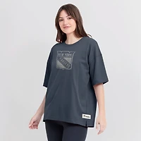 Women's Fanatics Blue New York Rangers Oversized Elements Raw Edge Future Ground T-Shirt