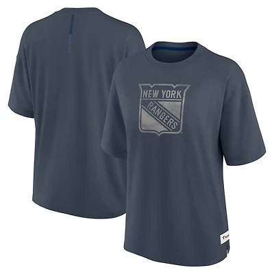 Women's Fanatics Blue New York Rangers Oversized Elements Raw Edge Future Ground T-Shirt