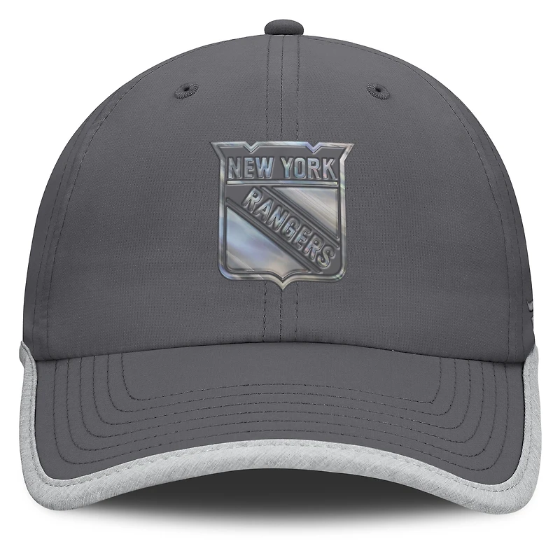 Casquette ajustable réflectrice fondamentale des Rangers de New York Fanatics pour femmes, couleur charbon