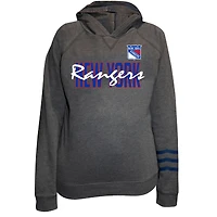 Sweat à capuche raglan léger en polaire grande taille pour femme Fanatics Charcoal New York Rangers