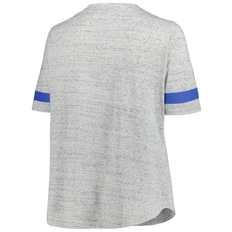 T-shirt à lacets grande taille Fanatics Heather Grey New York Rangers pour femmes
