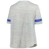 T-shirt à lacets grande taille Fanatics Heather Grey New York Rangers pour femmes