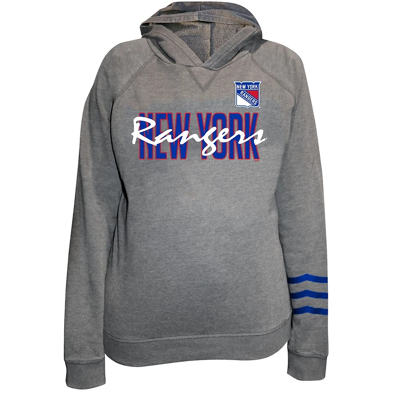 Sweat à capuche en polaire léger taille plus Fanatics Heather Gray New York Rangers pour femmes