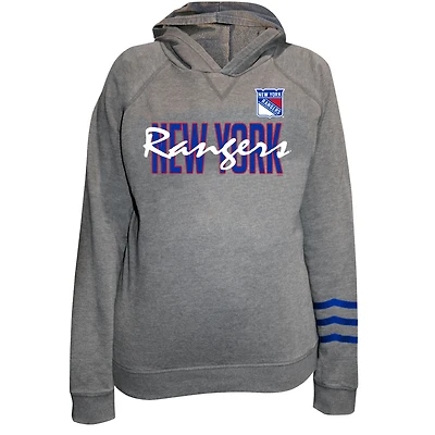 Sweat à capuche en polaire léger taille plus Fanatics Heather Gray New York Rangers pour femmes