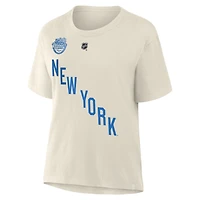 Women's Fanatics Mika Zibanejad Beige New York Rangers 2026 NHL Winter Classic Authentic Stack Name & Number T-Shirt