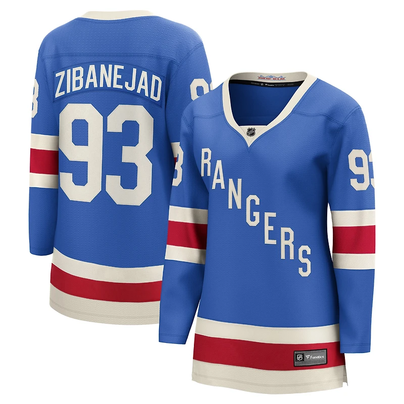 Women's Fanatics Mika Zibanejad Blue New York Rangers Centennial Breakaway Jersey