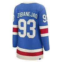 Maillot bleu du centenaire des Rangers de New York pour femmes, Mika Zibanejad, Fanatics
