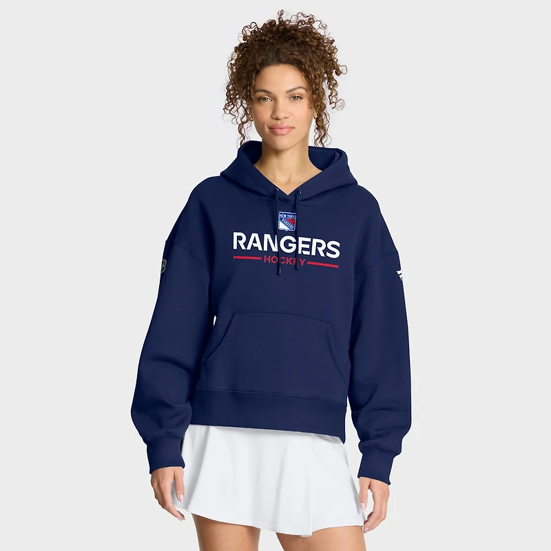 Women's Fanatics Navy New York Rangers Authentic Pro Primary Pullover Hoodie