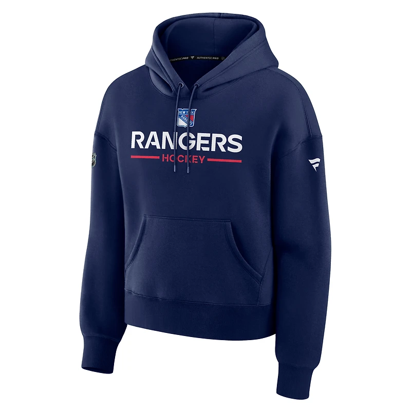 Women's Fanatics Navy New York Rangers Authentic Pro Primary Pullover Hoodie
