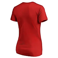 Women's Fanatics Red New York Rangers Jolly Plus V-Neck T-Shirt