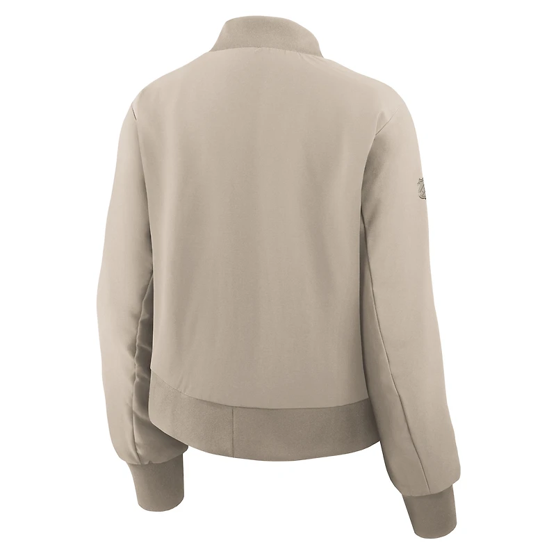 Women's Fanatics Tan New York Rangers Authentic Pro Road Full-Zip Bomber Jacket