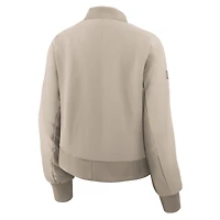 Women's Fanatics Tan New York Rangers Authentic Pro Road Full-Zip Bomber Jacket