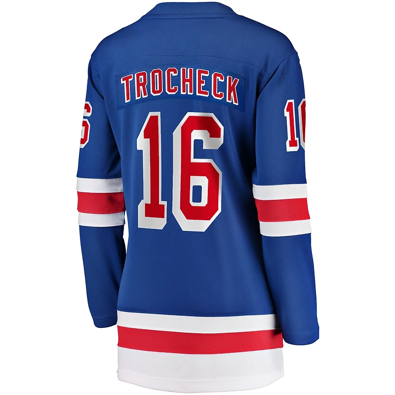Women's Fanatics Vincent Trocheck Blue New York Rangers Home Breakaway Player Jersey