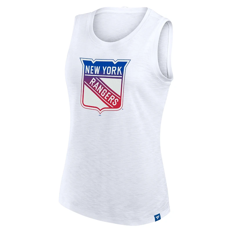 Débardeur Fanatics blanc pour femme, motif New York Rangers