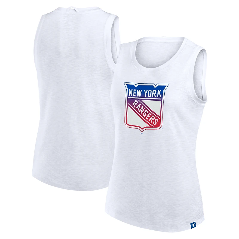Débardeur Fanatics blanc pour femme, motif New York Rangers