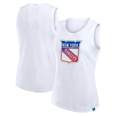 Débardeur Fanatics blanc pour femme, motif New York Rangers