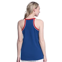 Women's G-III 4Her by Carl Banks Blue New York Rangers Curveball Racerback Scoop Neck Slub Tank Top