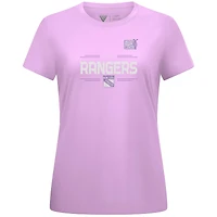 T-shirt pour femme Levelwear Mika Zibanejad Lavender New York Rangers Hockey Fights Cancer Anthem Name & Number