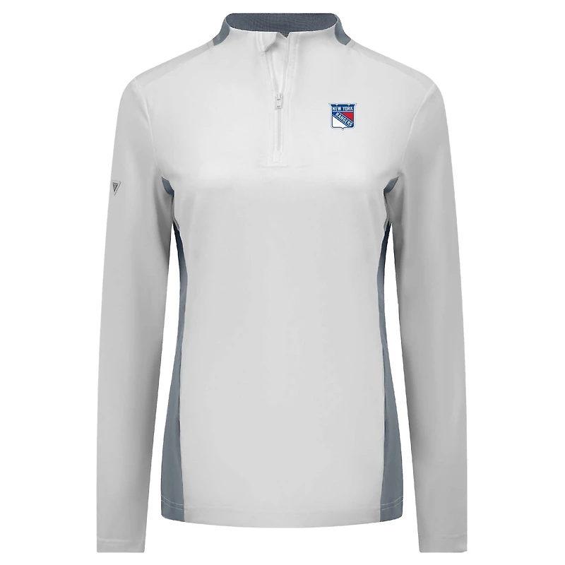 Haut à glissière quart de tour Moxie Insignia Core pour femme des Rangers New York, blanc, Levelwear