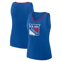 Women's Logo Athletic Blue New York Rangers Stellar Win V-Neck Tank Top