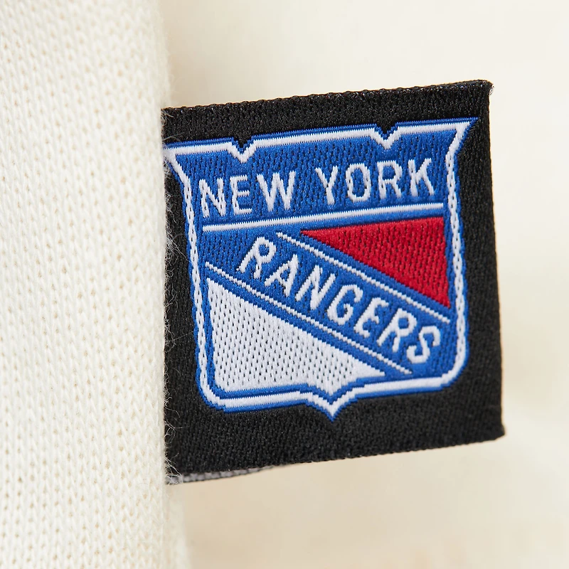 Women's Mitchell & Ness  Cream New York Rangers Logo 3.0 Pullover Sweatshirt