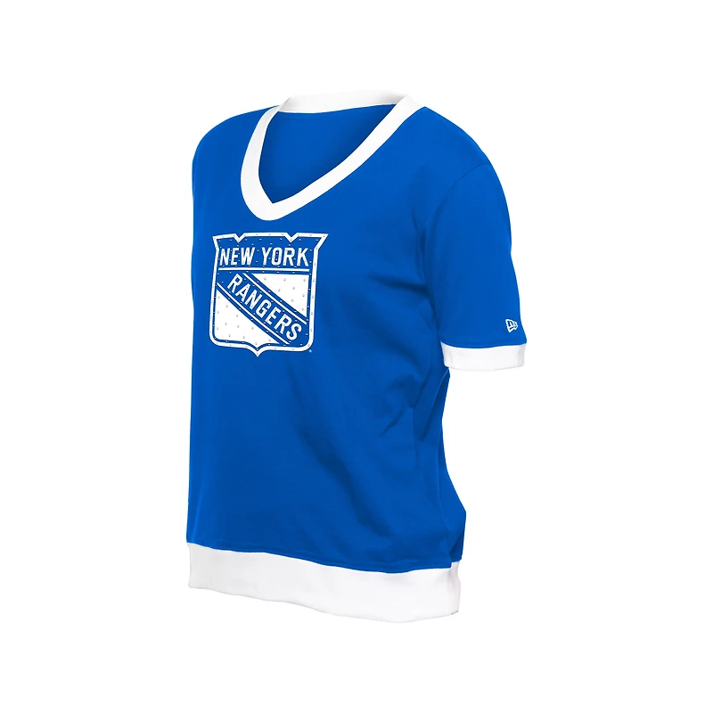 T-shirt New Era bleu à strass pour femme Game Day des Rangers de York