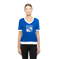 T-shirt New Era bleu à strass pour femme Game Day des Rangers de York