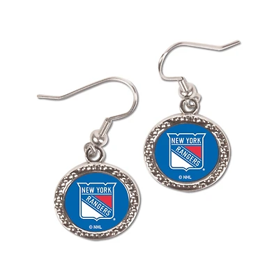 Boucles d'oreilles pendantes rondes WinCraft New York Rangers pour femmes