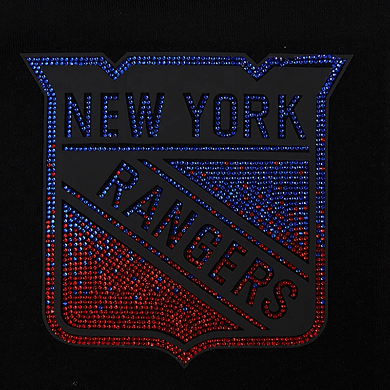 Sweat à capuche court Pro Standard pour femme, motif Jewels des New York Rangers, noir