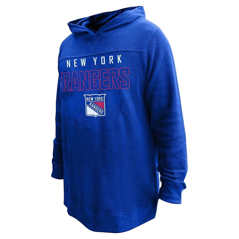 Profil femme Mika Zibanejad Sweat à capuche thermique bleu New York Rangers grande taille avec nom et numéro