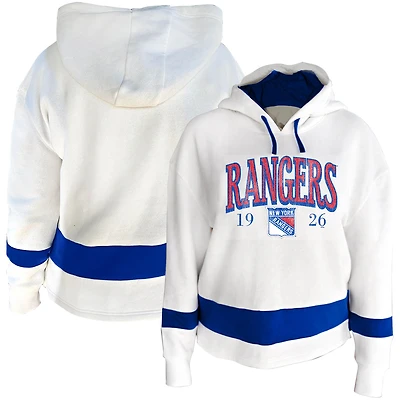 Sweat à capuche blanc grande taille pour femme des Rangers de New York