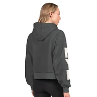 Women's Starter  Charcoal New York Rangers Star Player Cropped Fleece Hoodie