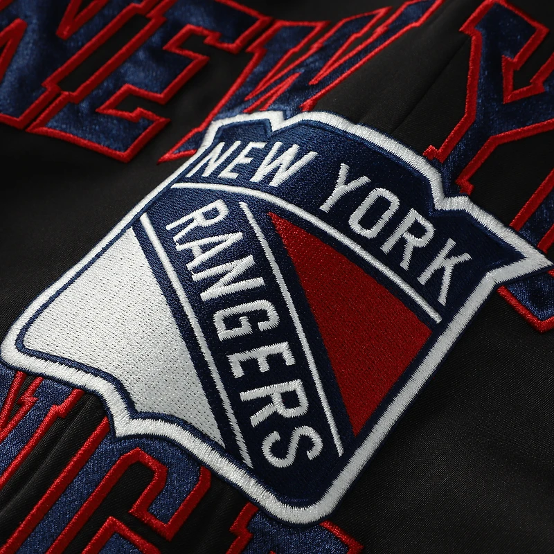 Blazer à capuche noir The Wild Collective New York Rangers Original 6 pour femme
