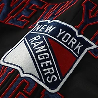 Blazer à capuche noir The Wild Collective New York Rangers Original 6 pour femme