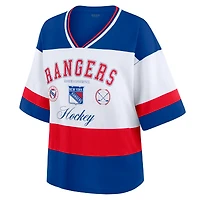 Women's WEAR by Erin Andrews Blue/White New York Rangers Jersey Style Tee