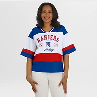 Women's WEAR by Erin Andrews Blue/White New York Rangers Jersey Style Tee